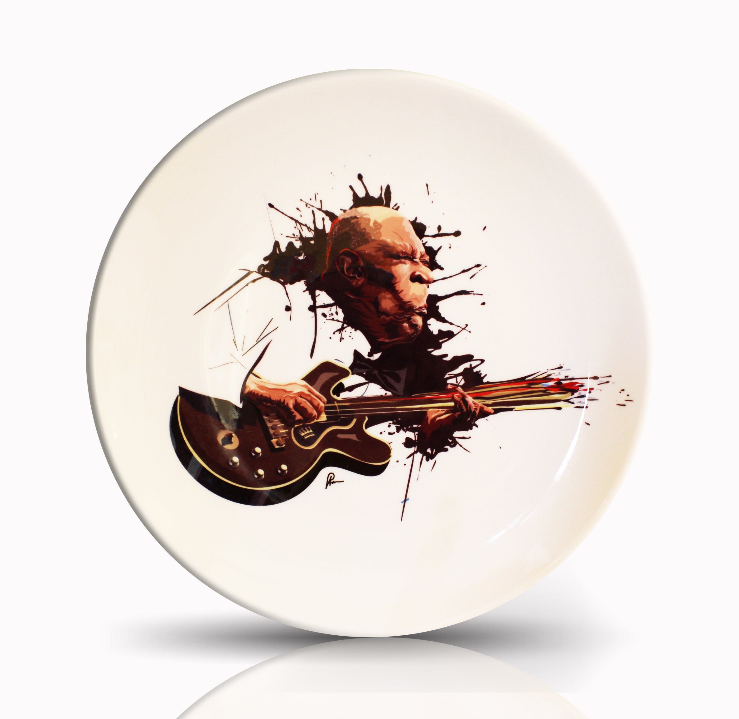 BB King Wall Decor Plate with art by Prasad Bhat