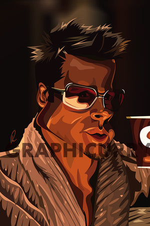 Tyler Durden (Fight Club) Wall Art by Graphicurry