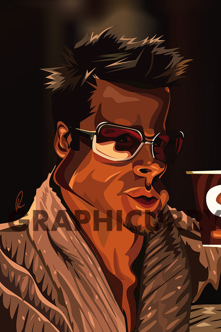 Tyler Durden (Fight Club) Wall Art by Graphicurry