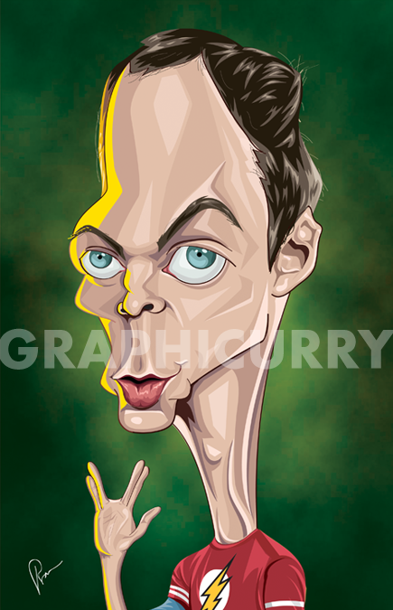 Sheldon Caricature by Graphicurry