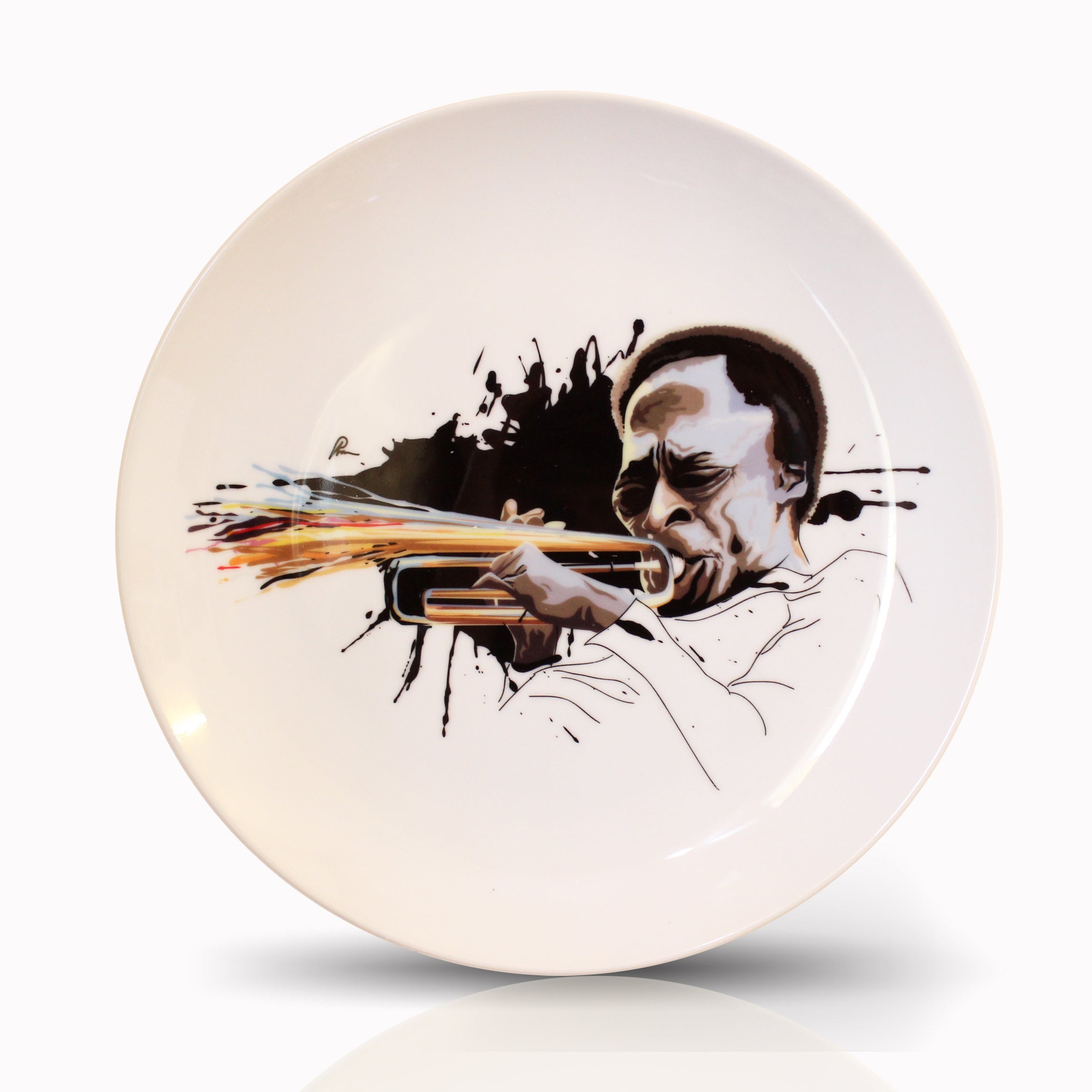 Miles Davis Wall Decor Plate by Prasad Bhat