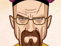 Tribute art by Prasad Bhat to all avatars of Walter White Bryan Cranston