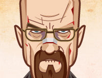 Tribute art by Prasad Bhat to all avatars of Walter White Bryan Cranston