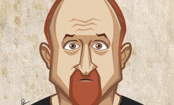 Louis CK Comedian Caricature Art Thumbnail by Prasad Bhat