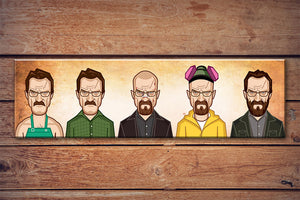 Tribute art by Prasad Bhat to all avatars of Walter White Bryan Cranston